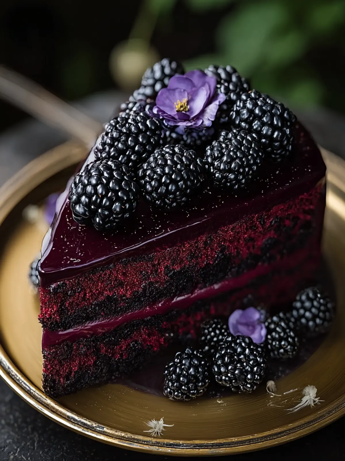 Decadent Blackberry Velvet Gothic Cake: A Dark Dessert Dream First Image