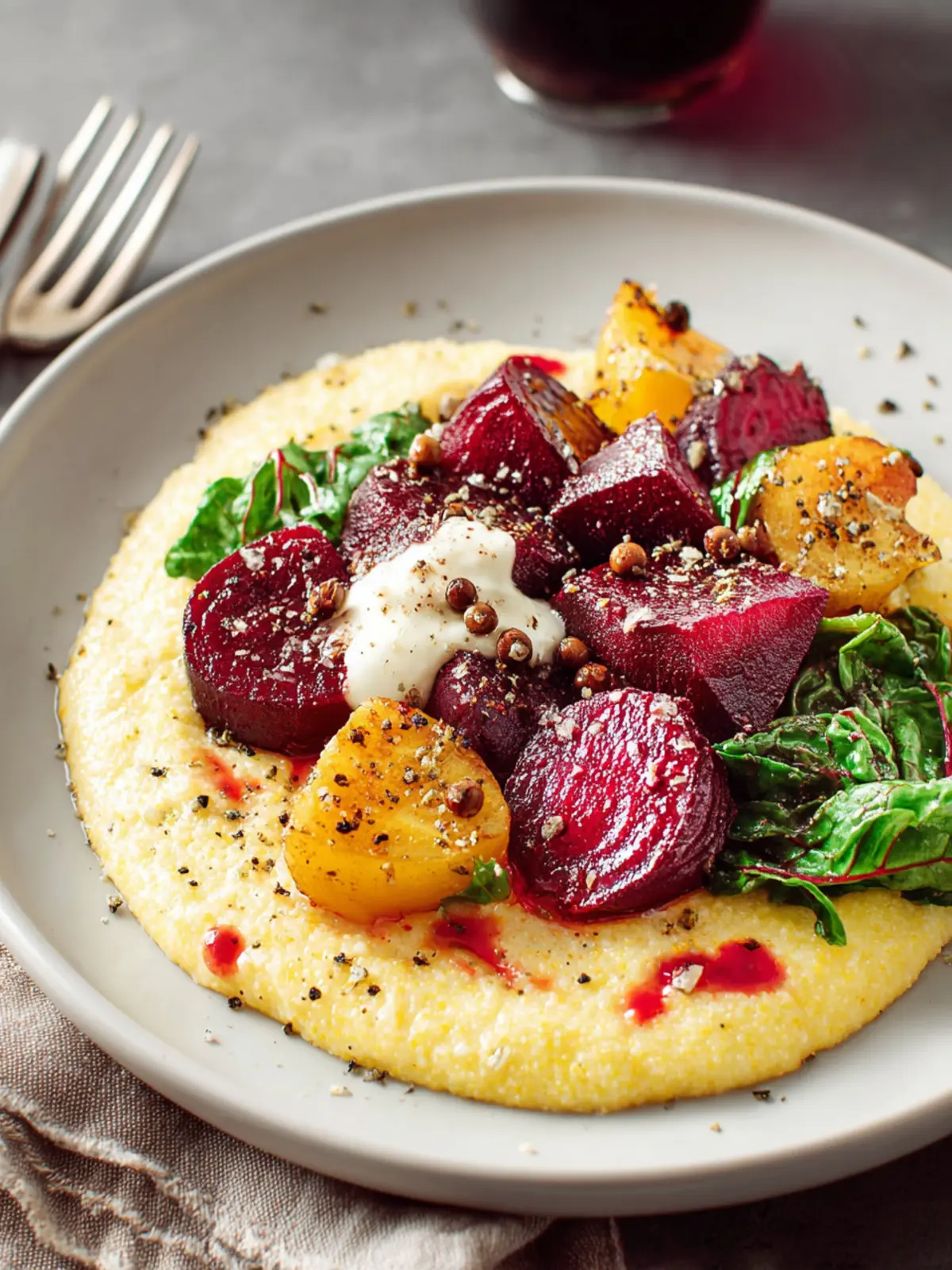 Creamy Polenta With Roasted Beets: A Velvety Delight First Image