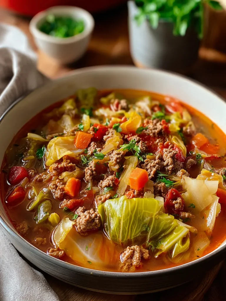 Hearty Cabbage Soup with Ground Beef – Comfort in a Bowl First Image