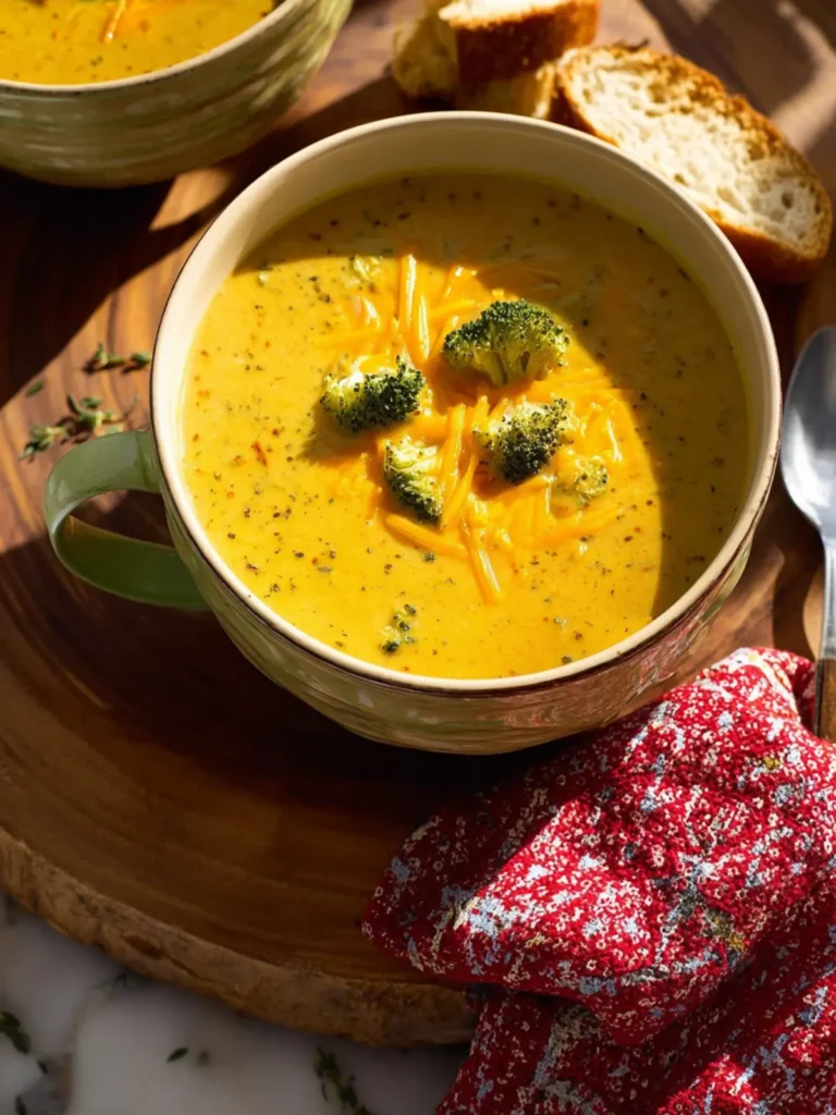 Healthier, High Protein Broccoli Cheddar Soup First Image