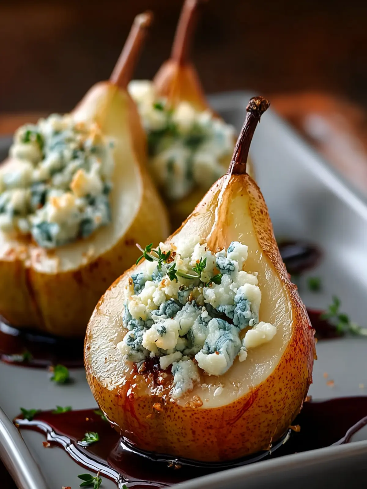 Irresistible Elegant Blue Cheese Stuffed Pears in 30 Minutes First Image