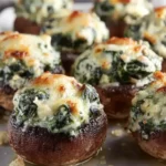 High Protein Spinach Dip Stuffed Mushrooms First Image