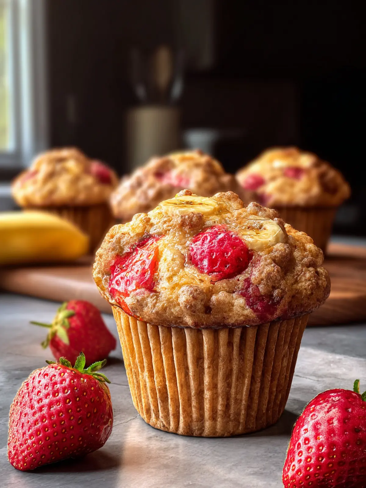 Irresistible Strawberry Banana Muffins Recipe for Breakfast First Image