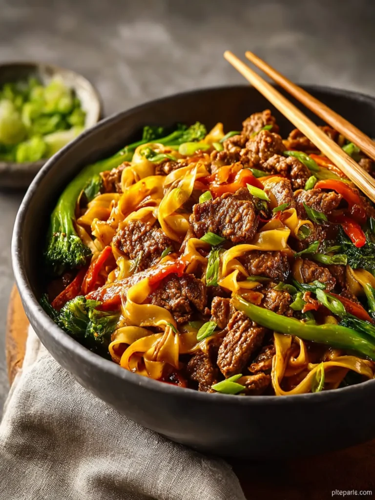 Firecracker beef and veggie noodle bowls First Image