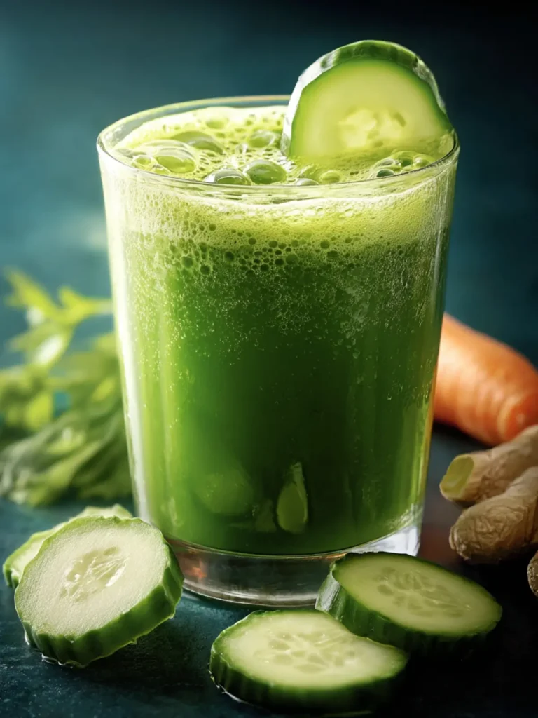 Refreshing Winter Green Juice with Cucumber & Ginger First Image