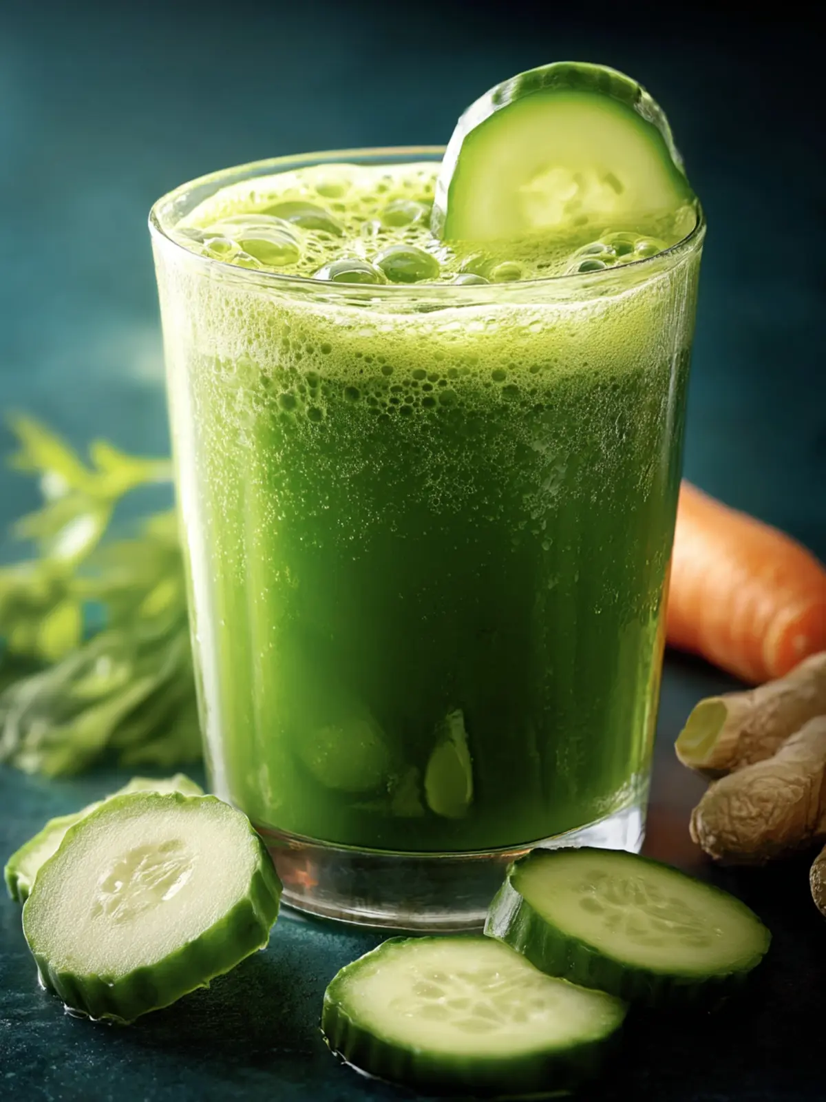 Refreshing Winter Green Juice with Cucumber & Ginger First Image