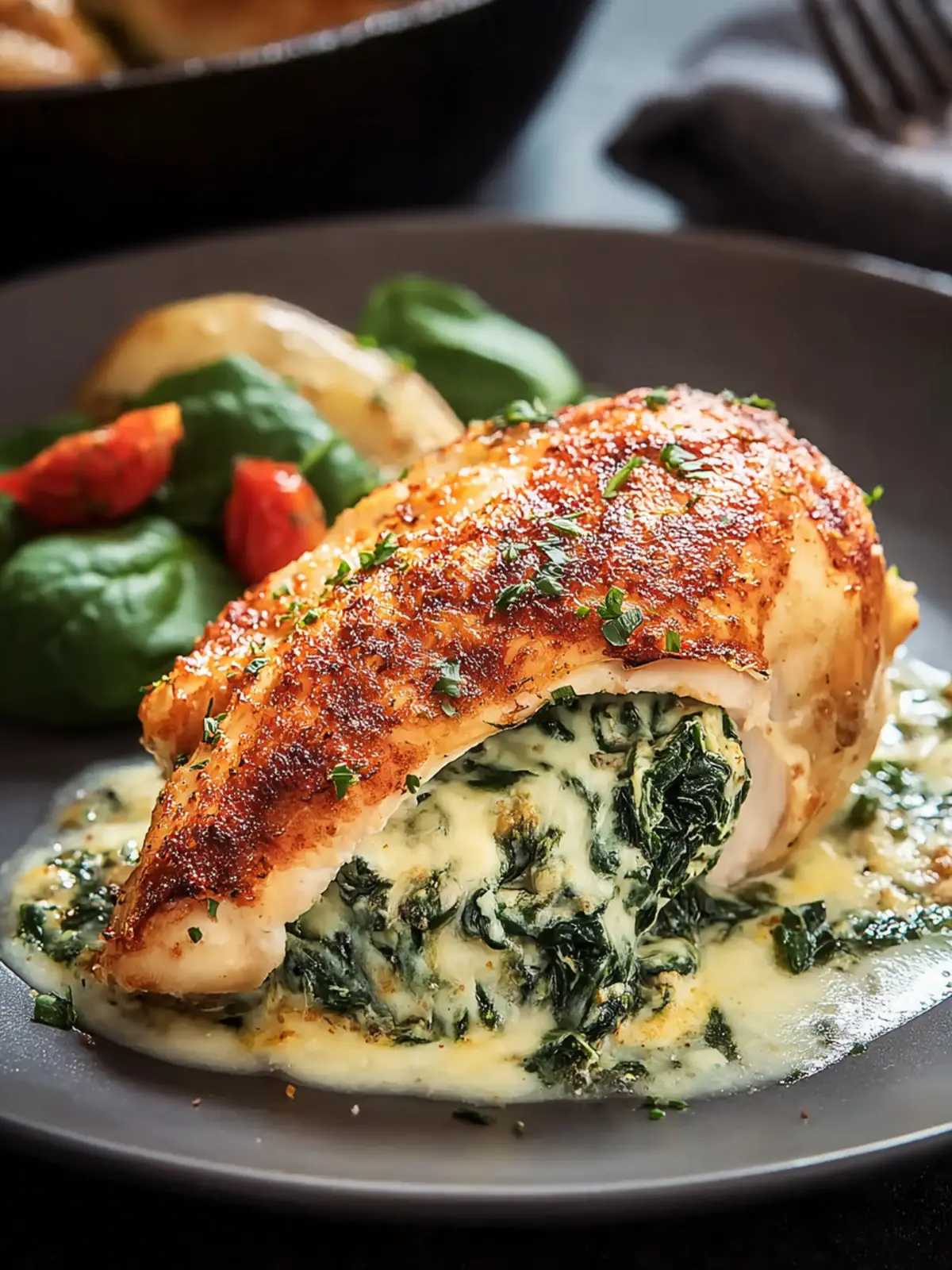 Irresistible Spinach Stuffed Chicken Recipe for Family Gatherings First Image