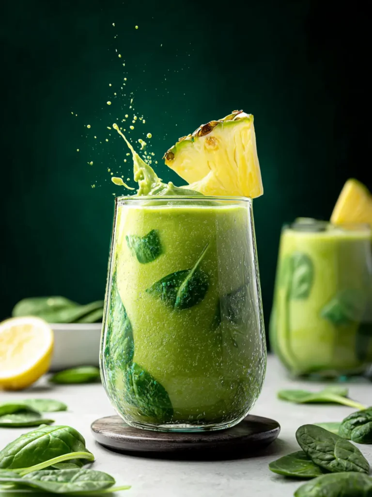 Refreshing Pineapple Spinach Smoothie Recipe for Energy First Image
