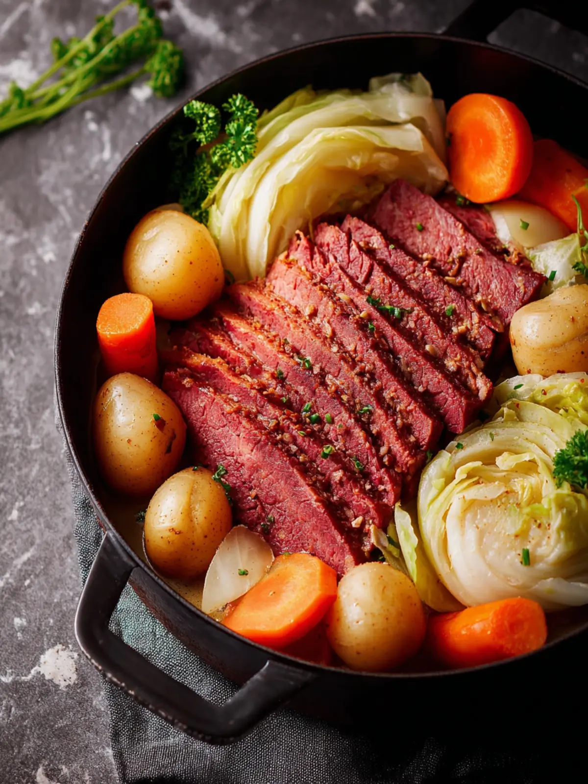 Dutch Oven Corned Beef and Cabbage Recipe First Image