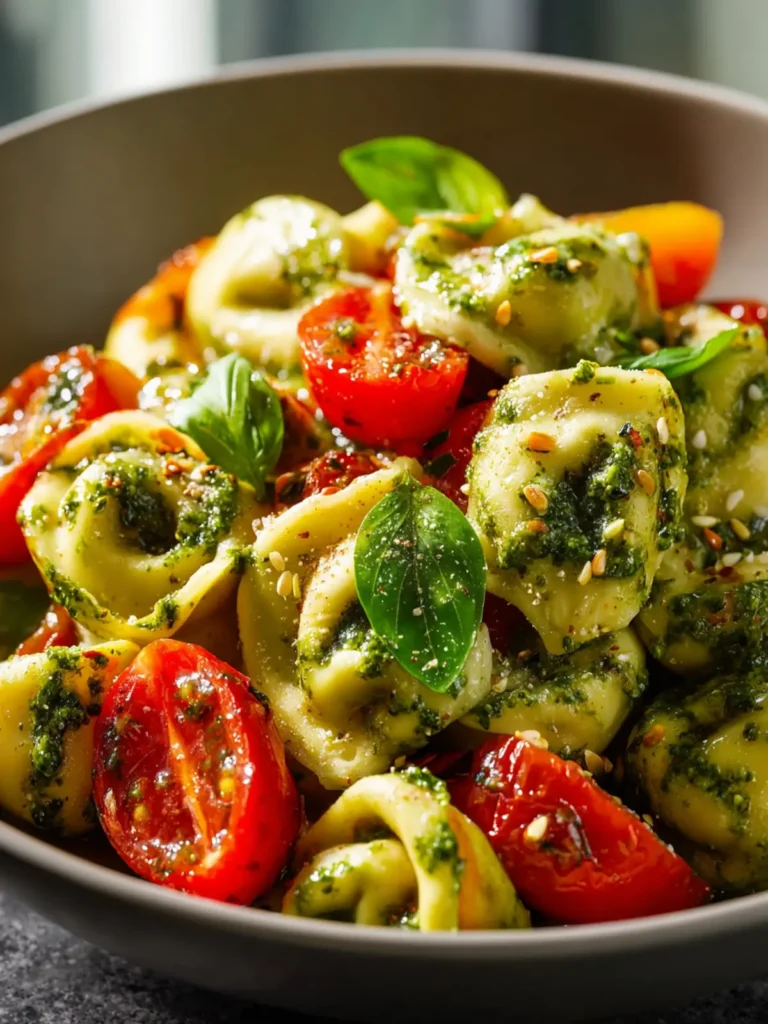 Best Pesto Tortellini Salad with Fresh Cherry Tomatoes First Image