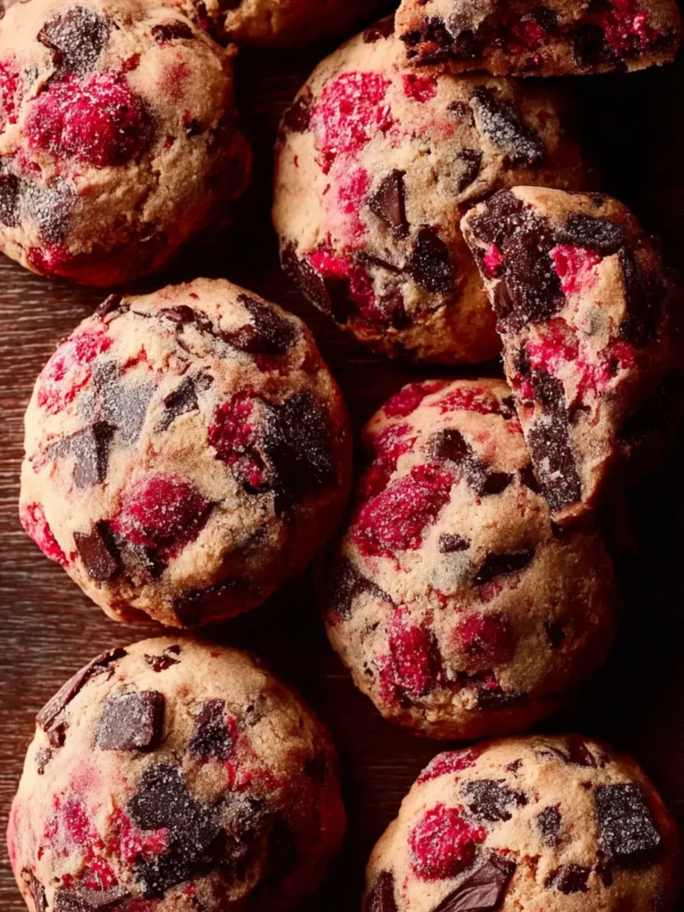Raspberry Chocolate Chunk Cookies First Image