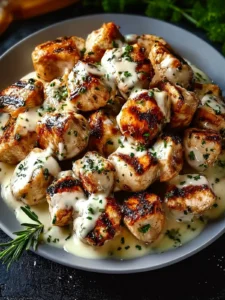 Tender Grilled Chicken Bites with Creamy Garlic Sauce First Image