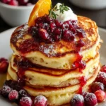 Cranberry Orange Ricotta Pancakes First Image