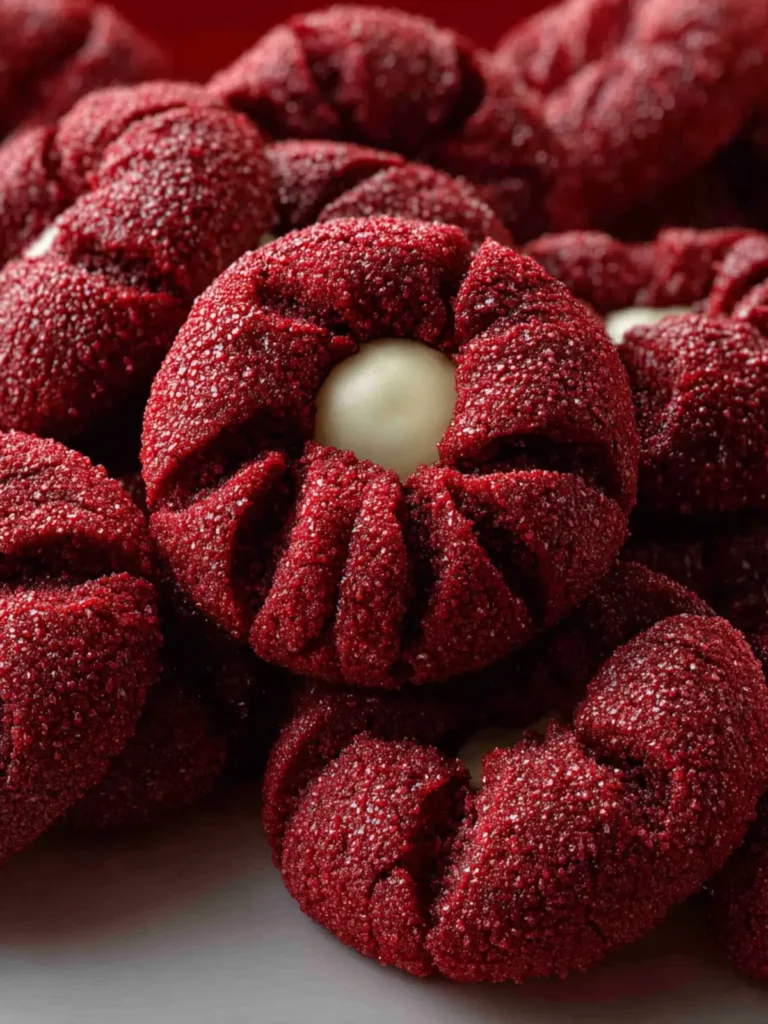 Red Velvet Thumbprint Cookies First Image