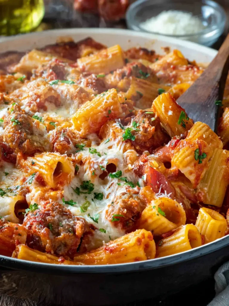 Spicy Italian Sausage Baked Rigatoni First Image