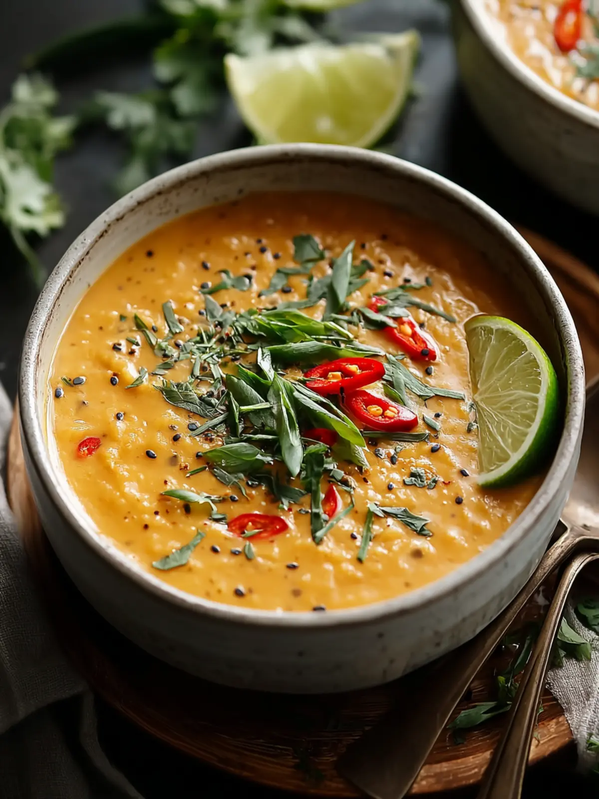 Creamy Thai Coconut Red Lentil Soup First Image