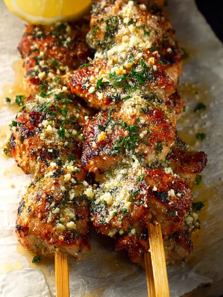 Garlic Parmesan Chicken Skewers First Image