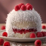 Raspberry Coconut Snowball Cake First Image